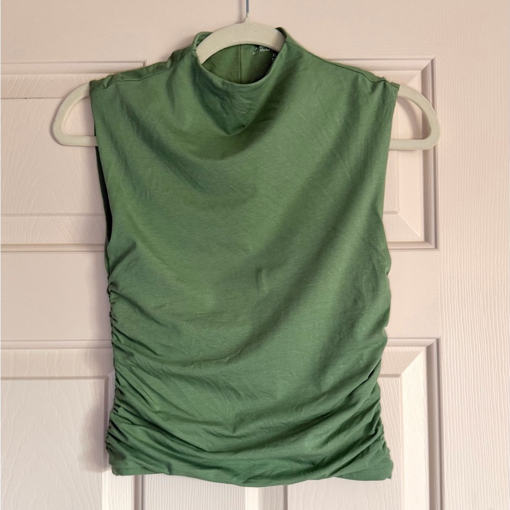 Abercrombie & Fitch Mock Neck, Cap Sleeve Top - Size XS / Sage